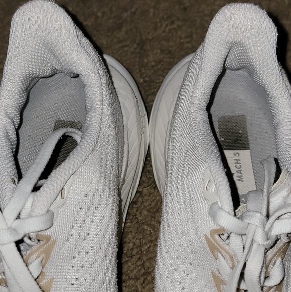 HOKA MACH 5 All-White Athletic Sneakers - Picture 12 of 14